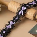 1 Yard Pleated Bow Lace Trim Ribbon – Handmade Fabric DIY Lace Trim Ribbon Richie's Color9 L