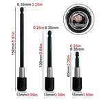 3PC Hex Quick Release Screwdriver Extension Rod Set | CR-V Steel Drill Extension Rod Richie's