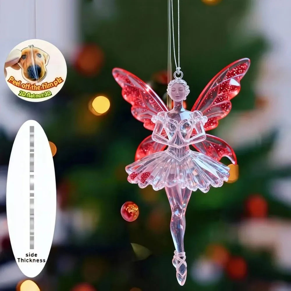 2D Acrylic Ballerina Angel Christmas Hanging Pendant Ornament Christmas Ornament Richie's