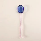 Glass Dessert Spoon – Heat-Resistant Long Handle Tea & Milk Spoon Glass Dessert Spoon Richie's Pink blue