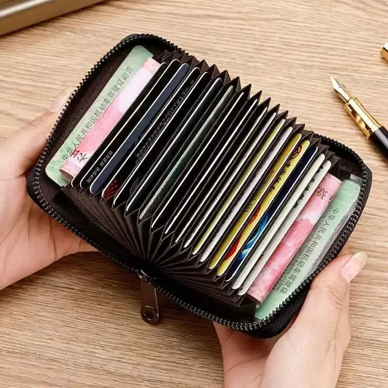 Vintage Multi-Slot Card Holder Zipper Wallet – Unisex Slim Card Holder Wallet Richie's