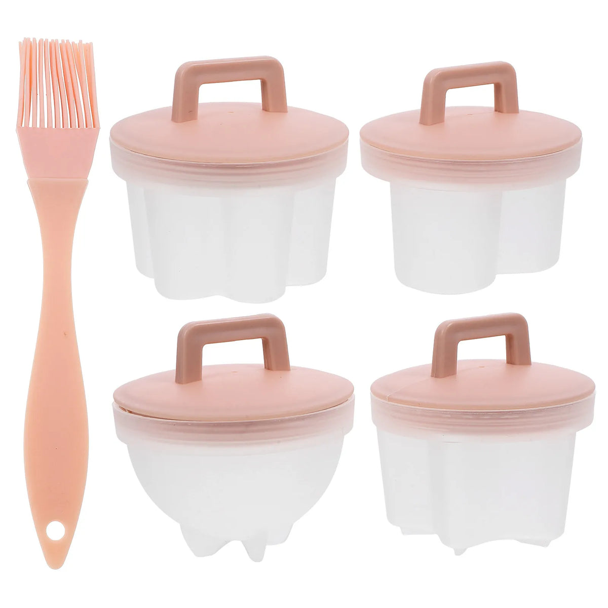 4-Piece Microwave Egg Poacher Steamer Cups – Pink Set Egg Steamer Cups Richie's
