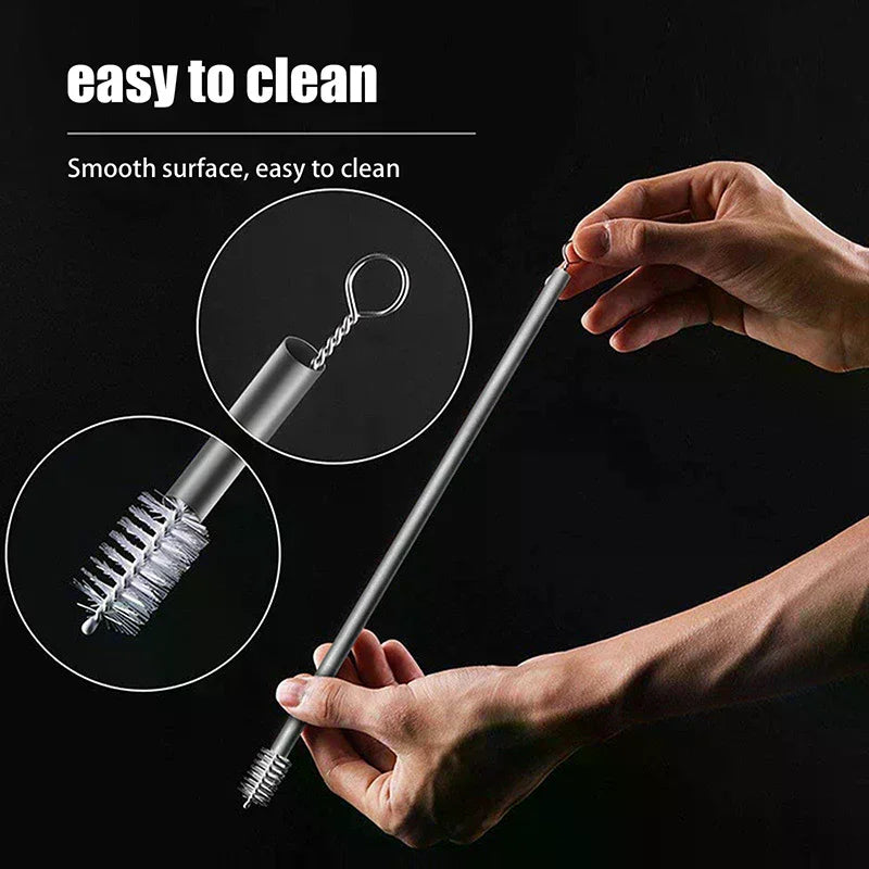 Pure Titanium Reusable Drinking Straws with Cleaning Brush Titanium Drinking Straws Richie's