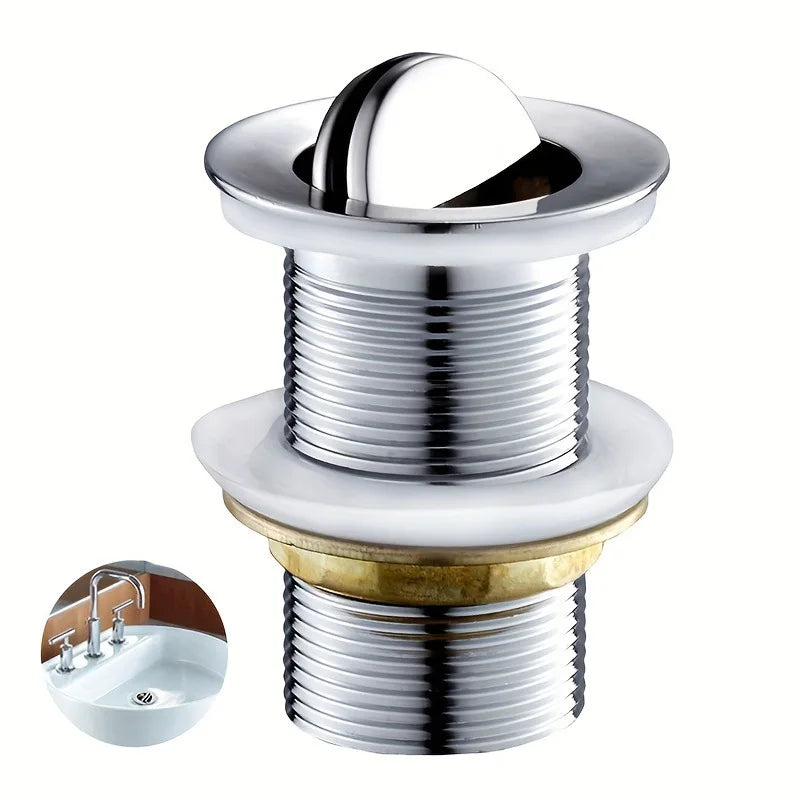 Stainless Steel Basin Drain with Pop-Up Press Stopper Basin Drain Stopper Richie's Plated flap