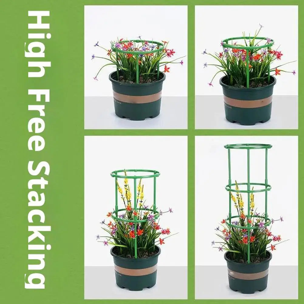 Plant Support Stakes Round Ring Trellis Cage – Green Plastic Plant Support Cage Richie's