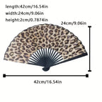Leopard Print Folding Fan – Elegant Silk Dance Fan for Women Folding Hand Fan Richie's