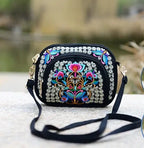 Vintage Boho Hmong Embroidery Women's Canvas Shoulder Bag Embroidery Shoulder Bag Richie's Tree