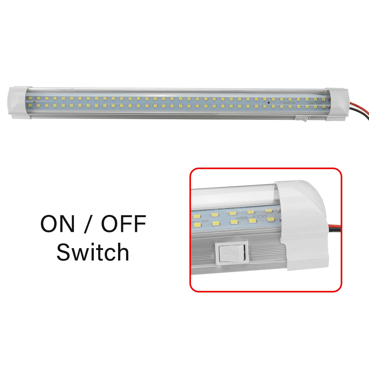 72 LED Interior Light Bar 12V–85V On/Off Switch Van Truck RV Vehicle Interior Light Richie's