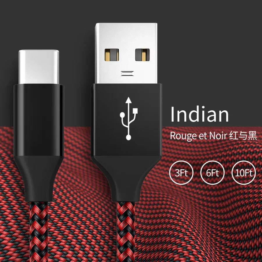 FUCHU QC3.0 USB-C Nylon Braided Fast Charging Cable 1M 2M 3M USB Charging Cable Richie's