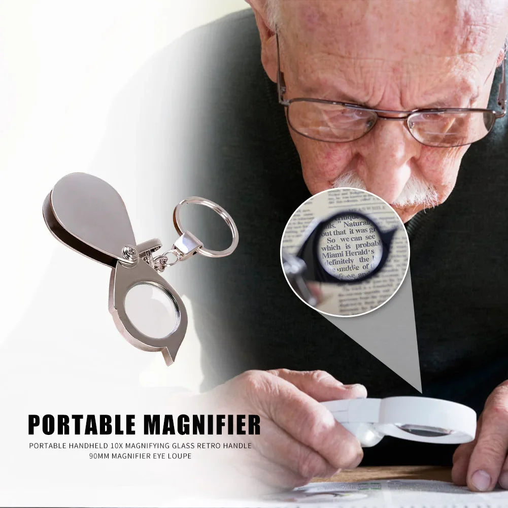 10X/15X Folding Key Chain Magnifier Loupe – Pocket Mini Tool Folding Magnifier Loupe Richie's