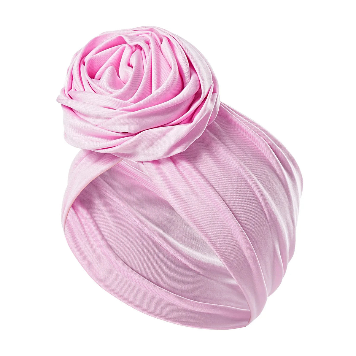 Women's Turban Head Wrap Hijab Cap with 3D Rose Flower Turban Head Wrap Richie's light pink