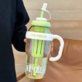 1200ml Leakproof Sports Water Bottle with Straw & Handle Sports Water Bottle Richie's Green