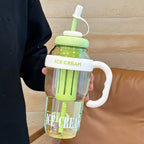 1200ml Leakproof Sports Water Bottle with Straw & Handle Sports Water Bottle Richie's Green