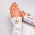 Pearl Flower Button Covers – Rhinestone Detachable Clips Button Cover Clips Richie's