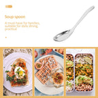 Stainless Steel Soup Spoon 6.6" Round Head Long Handle Mirror Finish Kitchen Soup Spoon Richie's