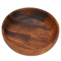 Minimalist Wooden Salad Bowl | Japanese Style Flat Bottom Wooden Serving Bowl Richie's 12-3.7cm