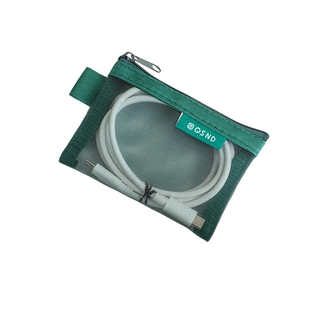 Mini Nylon Zipper Storage Bag – Cosmetic & Coin Organizer Storage Organizer Bag Richie's Green-1