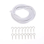 Curtain Spring Wire 2–6M with Hooks & Eyes | Easy Wall Hanging Curtain Wire Kit Richie's 5 Meters Set