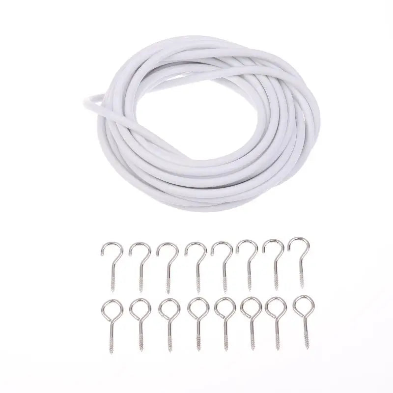 Curtain Spring Wire 2–6M with Hooks & Eyes | Easy Wall Hanging Curtain Wire Kit Richie's 5 Meters Set