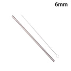 Pure Titanium Reusable Drinking Straws with Cleaning Brush Titanium Drinking Straws Richie's 6x215mm straight