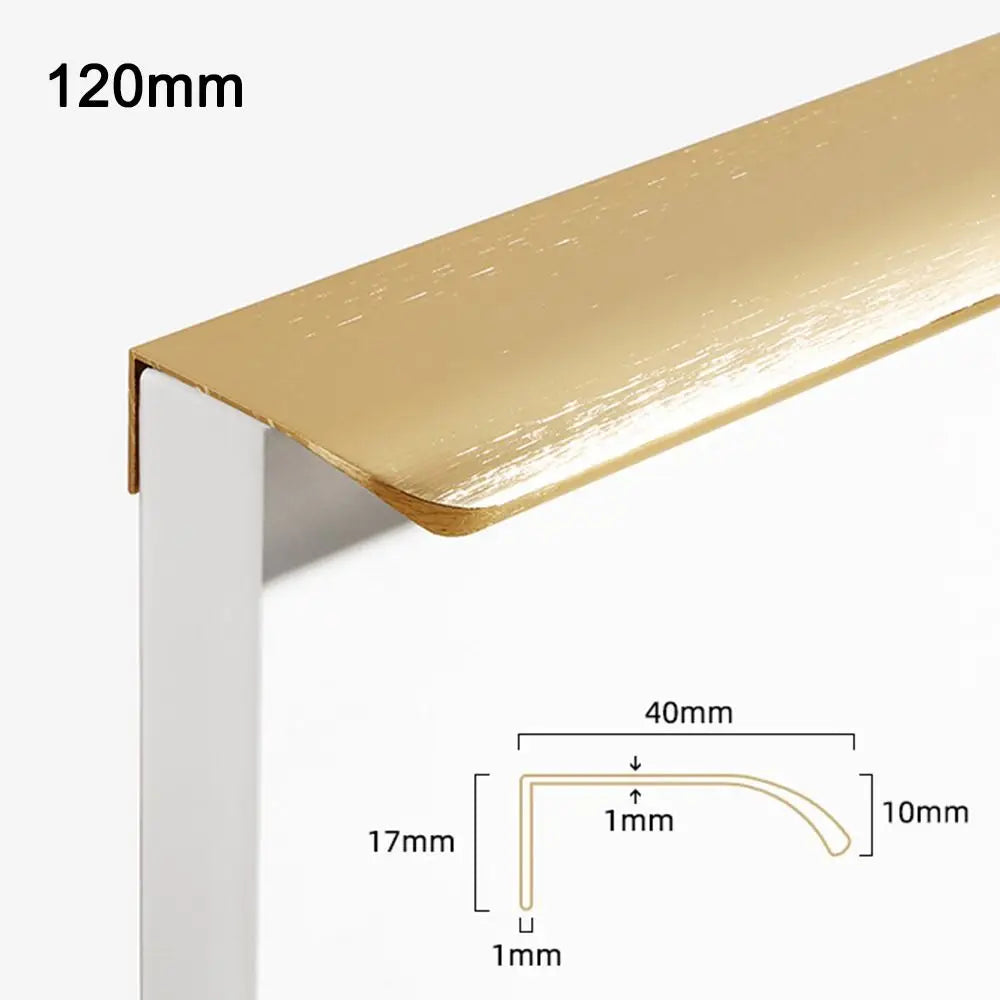 Aluminum Concealed Edge Finger Pull Hidden Bar Drawer Pulls Cabinet Drawer Pull Richie's gold-120mm