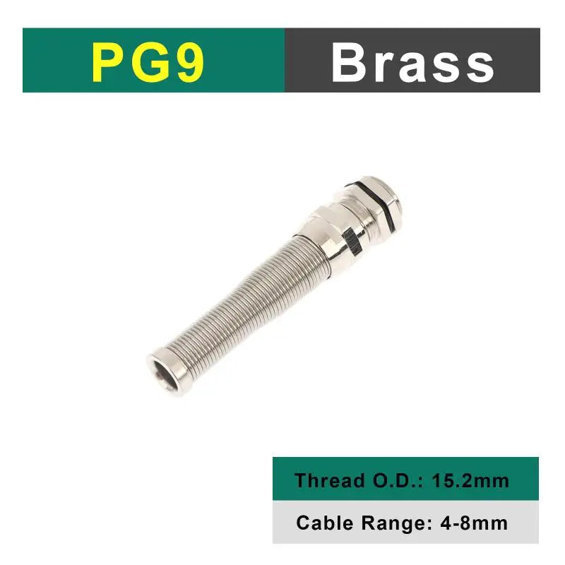 Nickel Plated Brass Cable Gland – Waterproof Strain Relief Cable Gland Richie's PG9x1.5 4-8mm