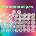 42-Piece Circular Mandala Hollow Stencils – Rock & Furniture Art Craft Stencil Set Richie's 1set