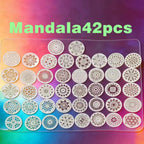 42-Piece Circular Mandala Hollow Stencils – Rock & Furniture Art Craft Stencil Set Richie's 1set