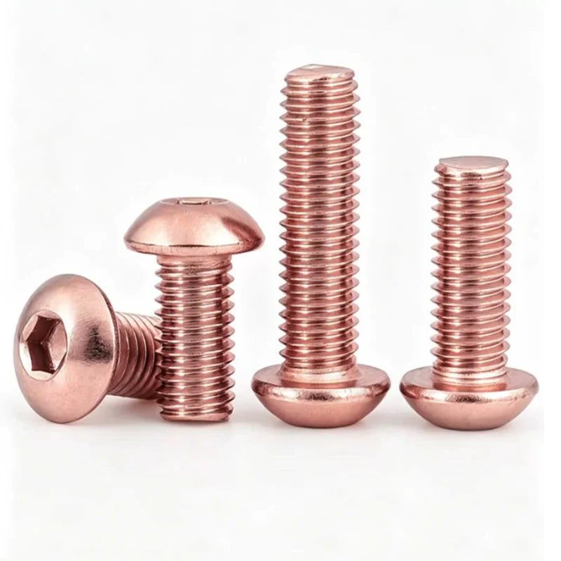 Red Copper Hex Socket Machine Screws M2–M8 | T2 Round Head Copper Machine Screws Richie's