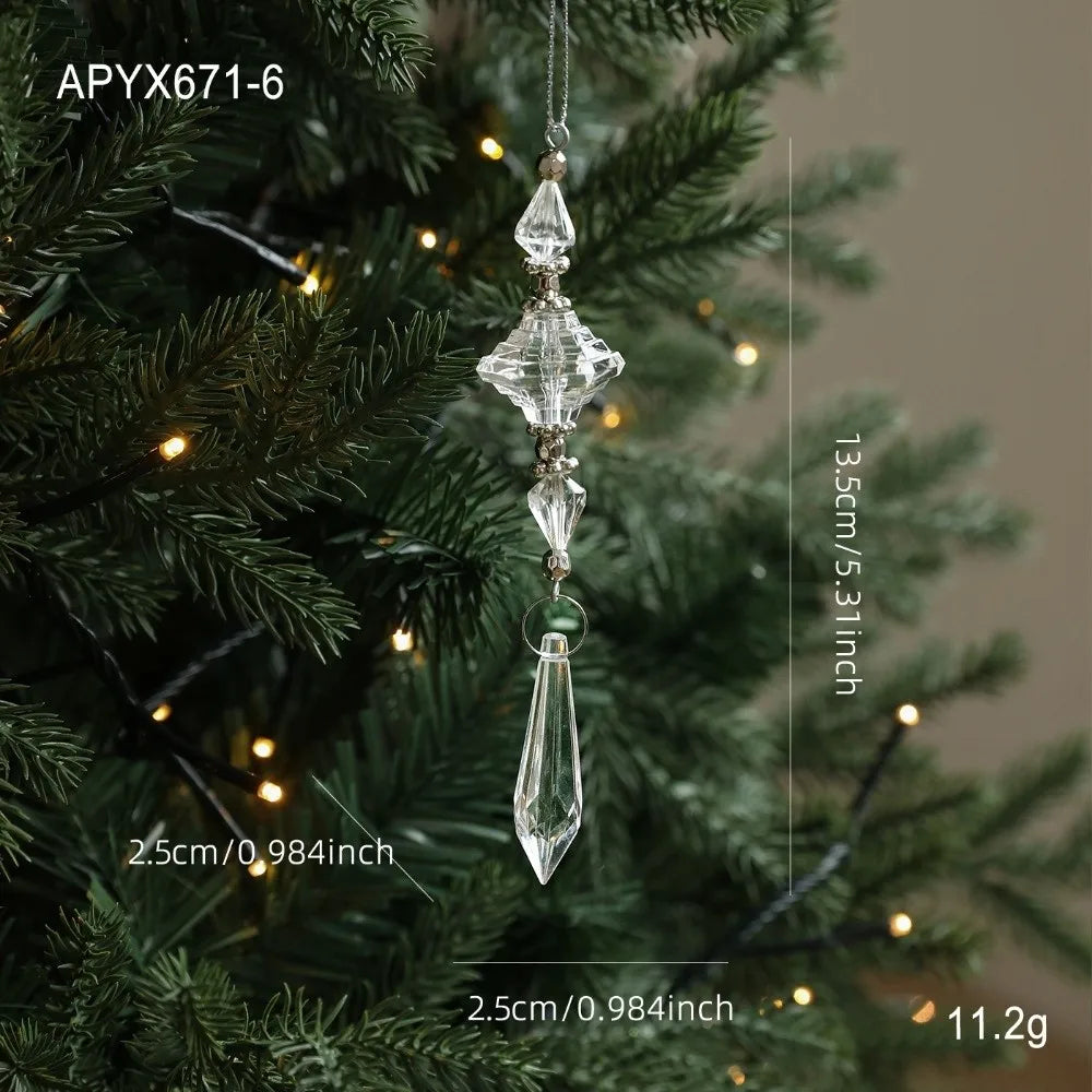 Acrylic Christmas Tree Pendant with Faux Pearl Drop Ornament Christmas Tree Ornament Richie's 4