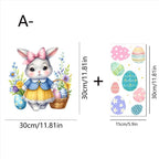 Easter Rabbit Flower Wall Stickers – Removable PVC Decals Wall Stickers Richie's A4