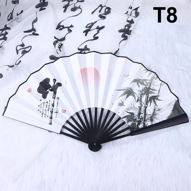 Silk & Bamboo Chinese Folding Fan – Hanfu Photography Prop Decorative Folding Fan Richie's T8