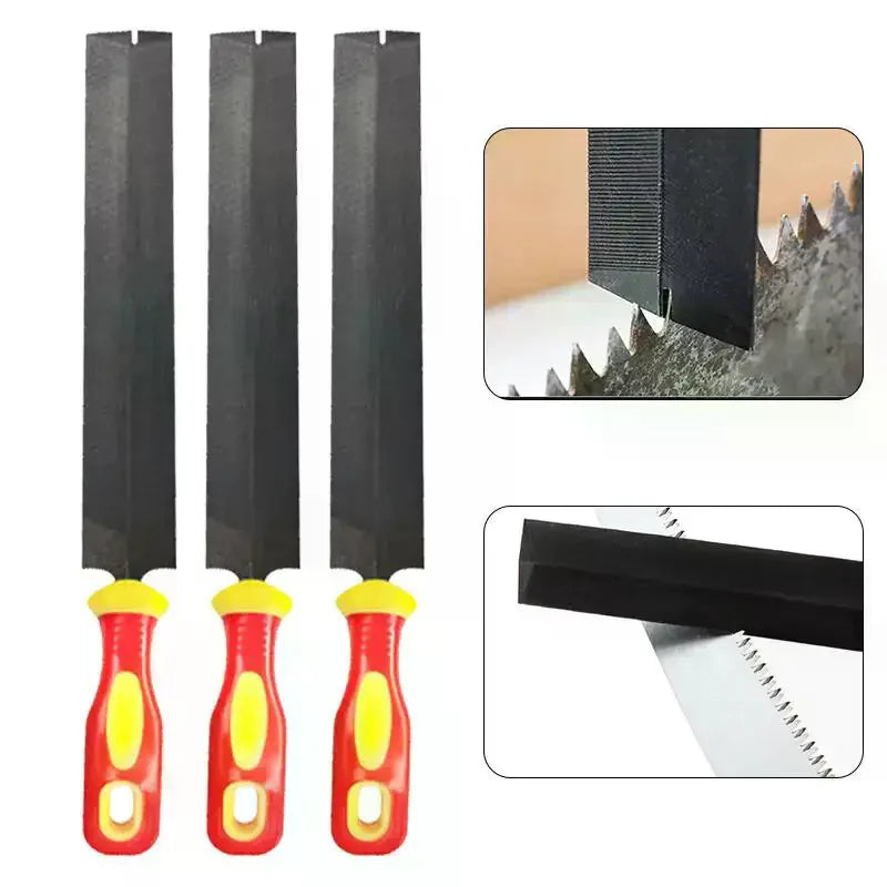 T12 Steel Rhombus File | Non-Slip Handle for Metal & Woodworking Hand File Tool Richie's