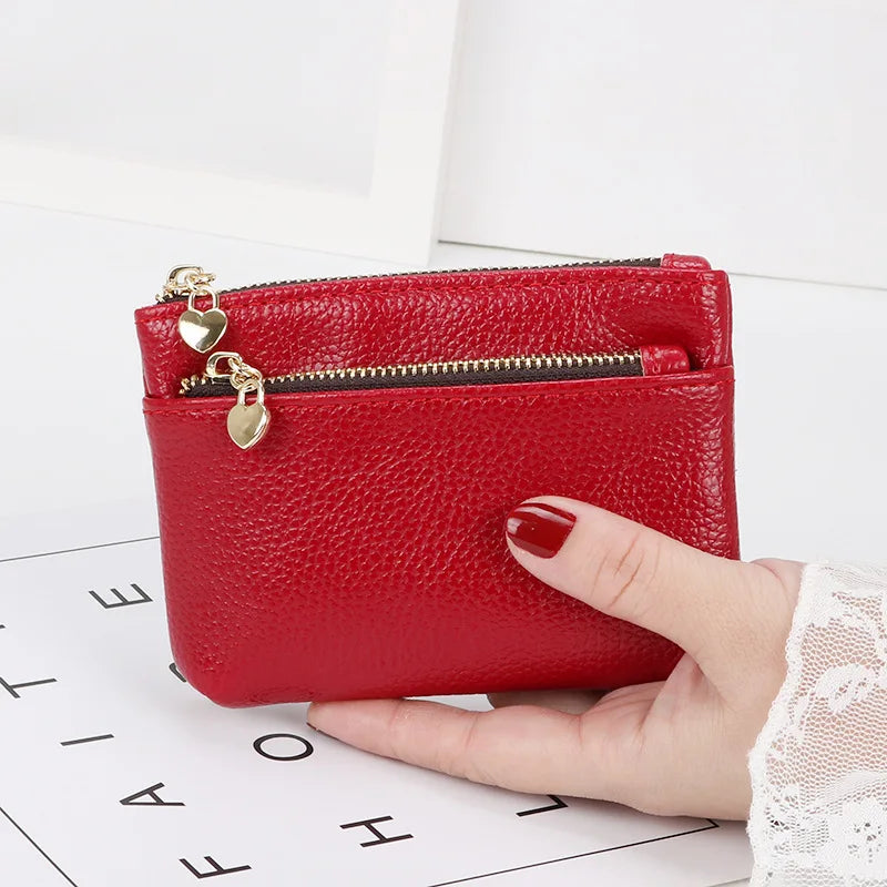 Women's Mini PU Leather Coin Purse Zipper Wallet & Key Chain Coin Purse Wallet Richie's