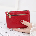Women's Mini PU Leather Coin Purse Zipper Wallet & Key Chain Coin Purse Wallet Richie's