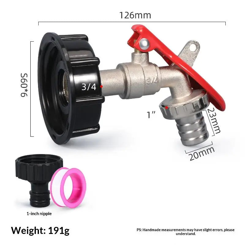 Brass IBC Tank Valve Faucet with Lock – 1/2 Inch Water Tap IBC Tank Valve Richie's A11