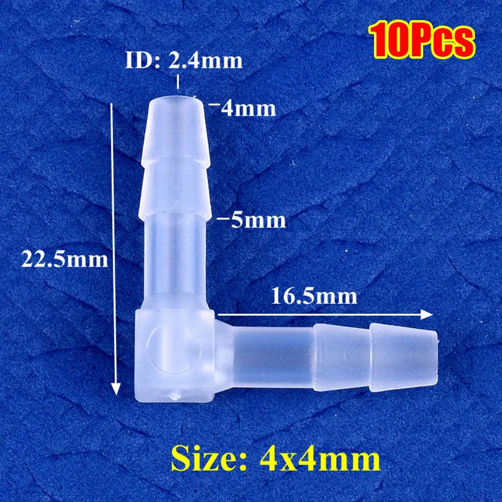 10Pcs 90° PP Elbow Hose Connectors 4–20mm Aquarium Fittings Hose Elbow Fittings Richie's 10Pcs 4mm 16mm
