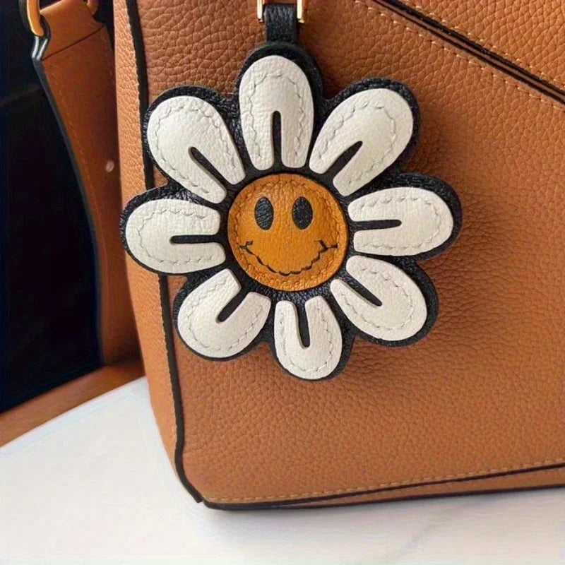 Sunflower Faux Leather Keychain – Bag Charm & Car Accessory Keychain Bag Charm Richie's
