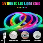 5M 200-LED RGBIC Neon Strip WS2812B IP67 Smart Flexible Light Smart LED Strip Light Richie's