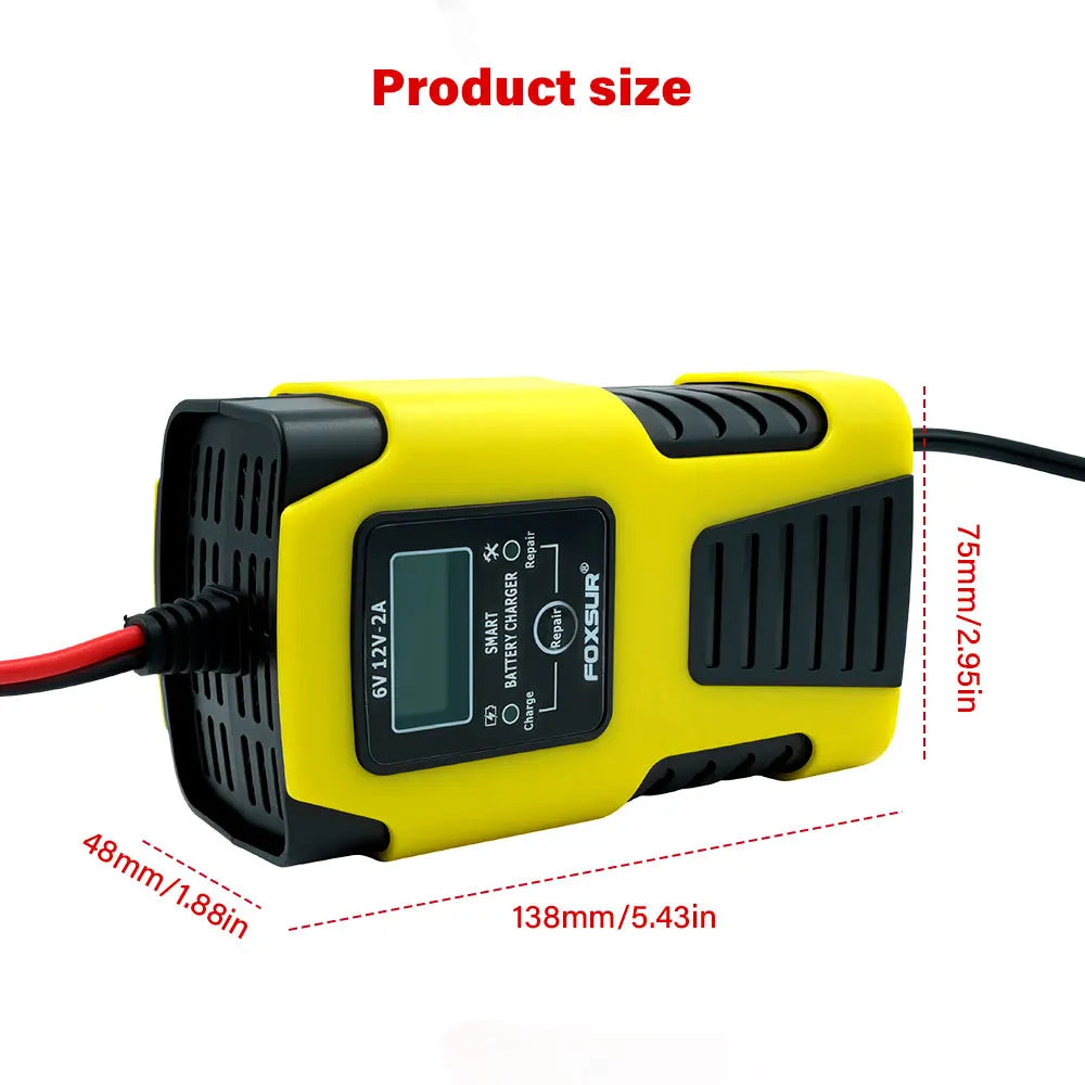 6V/12V 2A Automatic Car Battery Charger LCD – AGM GEL Calcium Battery Charger Richie's