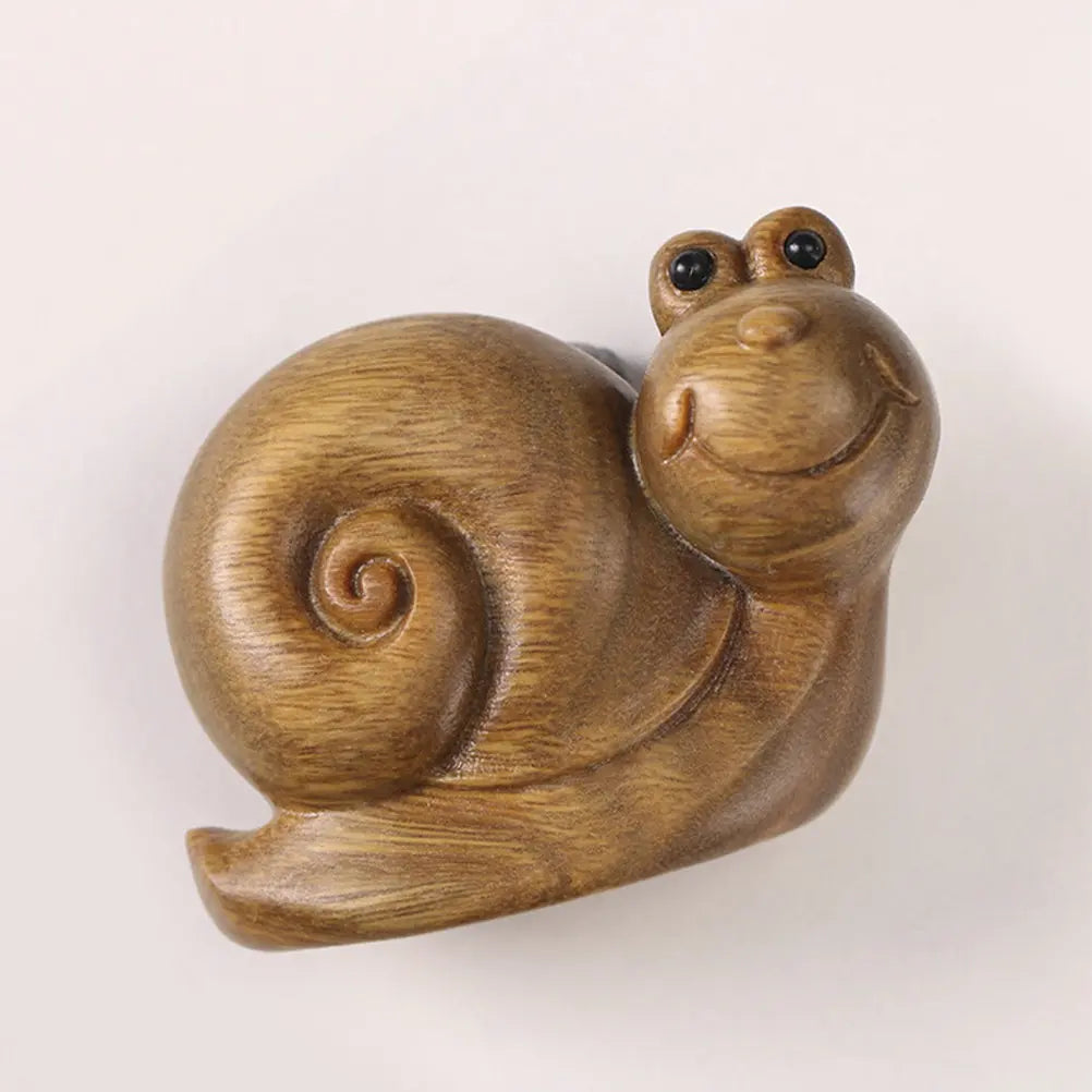Wooden Snail Ornament – Rustic Farmhouse Desktop Figurine Wood Figurine Ornament Richie's