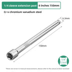 1/4" Drive Socket Extension Rod Set – 50 to 250mm Alloy Steel Socket Extension Rod Richie's 6inch 150mm