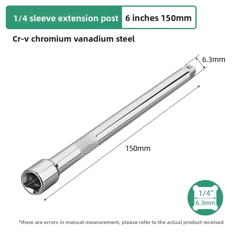 1/4" Drive Socket Extension Rod Set – 50 to 250mm Alloy Steel Socket Extension Rod Richie's 6inch 150mm