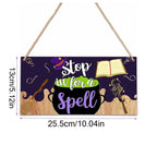 Magic Halloween Wooden Wall Plaque with Hanging Door Signs Halloween Wall Plaque Richie's