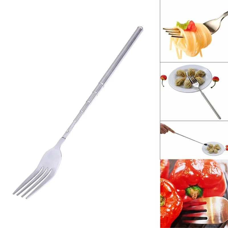 Telescopic Extendable Stainless Steel Fork – BBQ, Fruit & Dessert Extendable Cutlery Fork Richie's