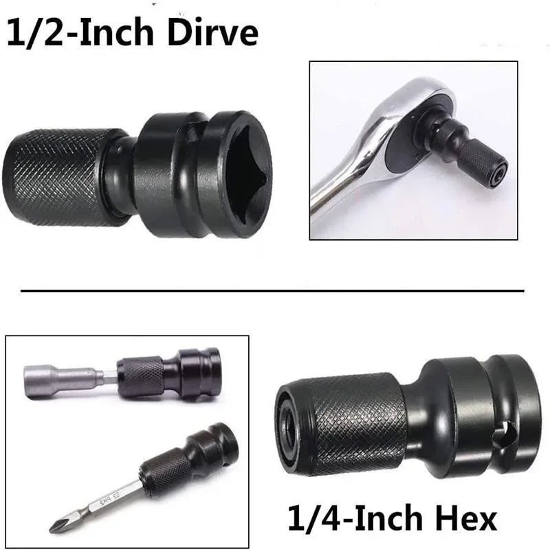 1/2" to 1/4" Hex Socket Adapter Drive Converter – Impact Tool Socket Wrench Adapter Richie's
