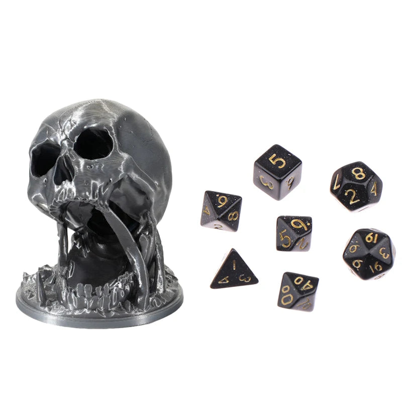 Skull Dice Tower 3D Printed DND | 7-Piece D20 Dice Set Dice Tower Richie's D