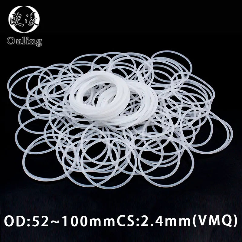 3-Pack White VMQ Silicone O-Rings CS2.4mm OD 52–100mm Gasket Silicone O-Ring Gasket Richie's