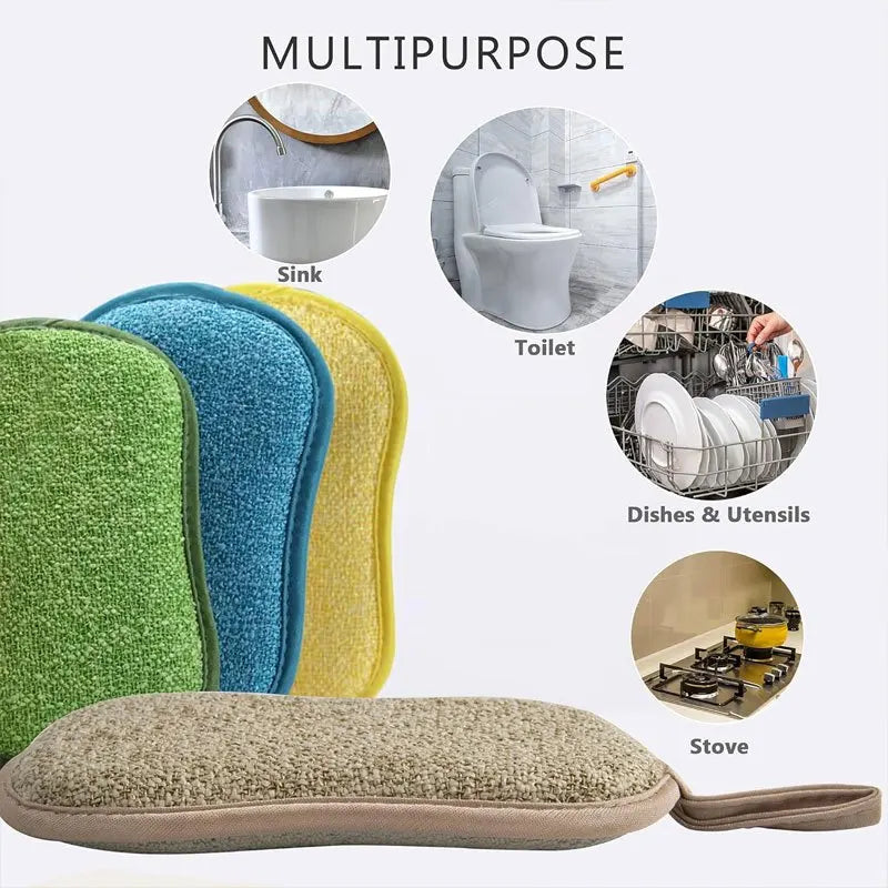 Reusable Sponge Wipe & Kitchen Brush – Washable, Lint-Free Kitchen Sponge Brush Richie's
