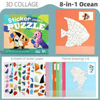 Children's 3D Pop-Up Sticker Book – Montessori Quiet Book Ages 3–6 Kids Activity Book Richie's BQ-1306-ocean